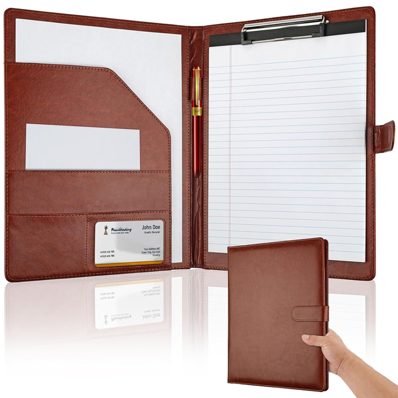 Leather Work Folder - حافظة مؤتمرات جلدية متعددة الوظائف مقاس